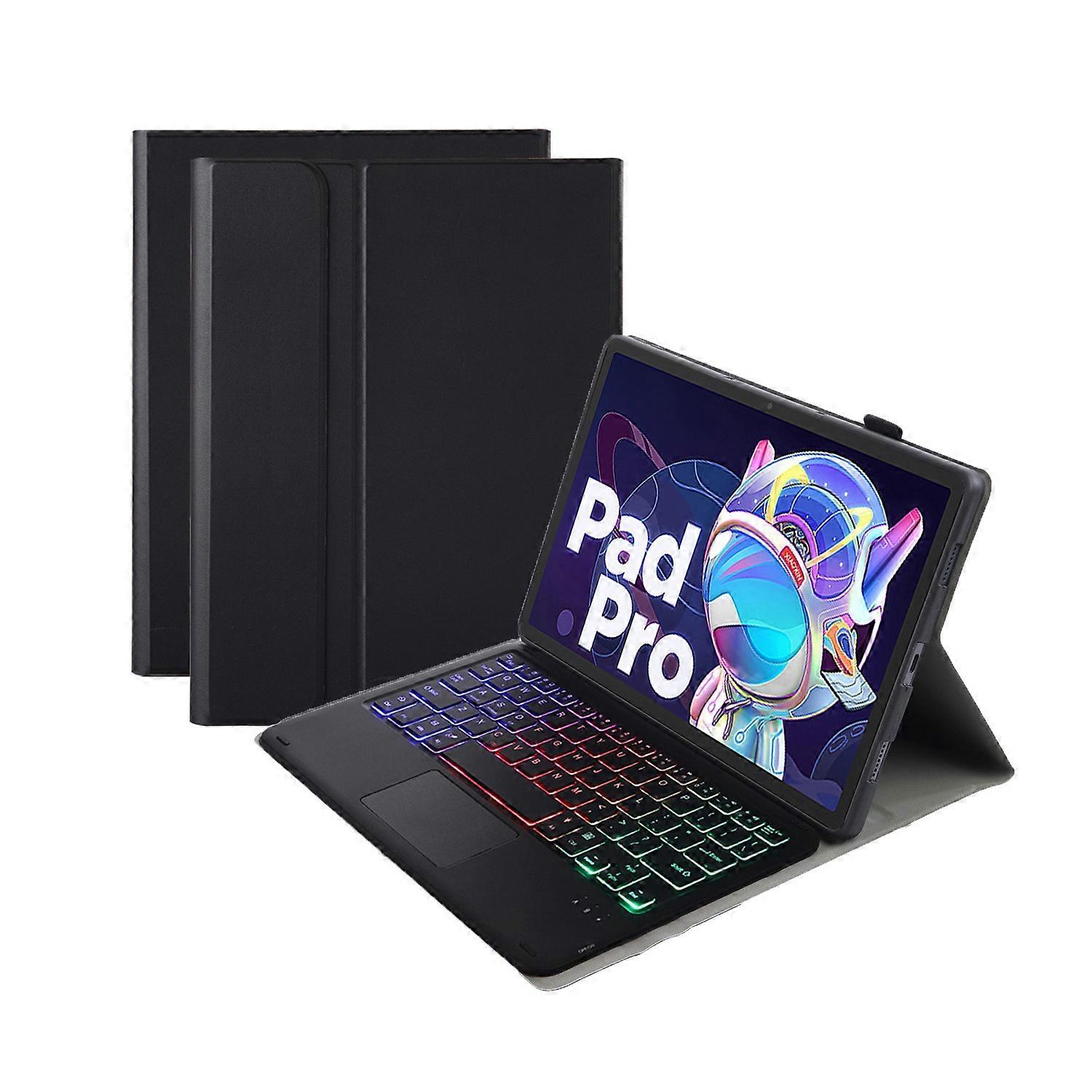 AM18-AS Tri-color Backlight Bluetooth Keyboard Leather Case with Touchpad For Lenovo XiaoXin Pad Pro 2022 11.2 inch