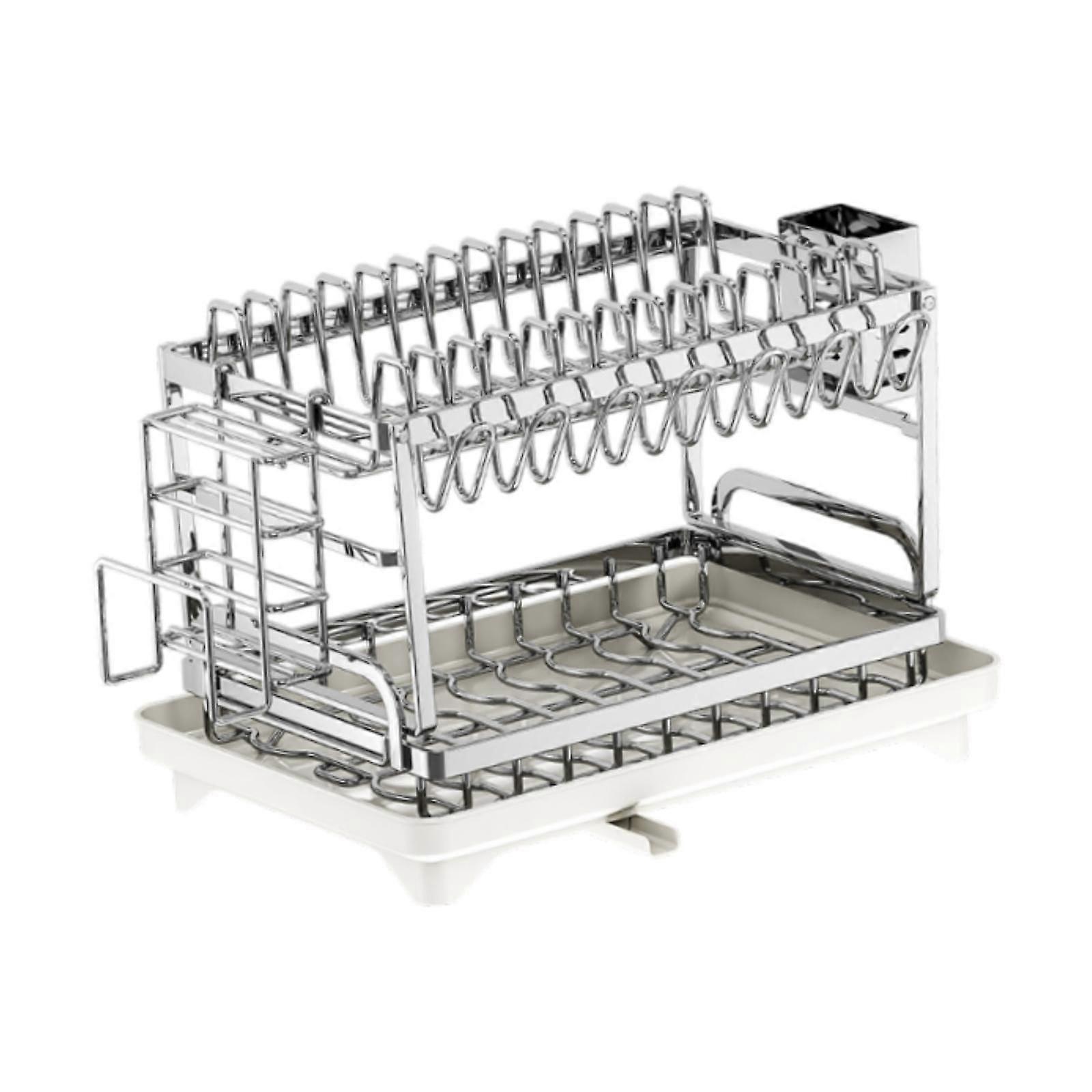 Dish Drying Rack Utensil Holder Stable Cup Holder Space Saving Dish Drainers