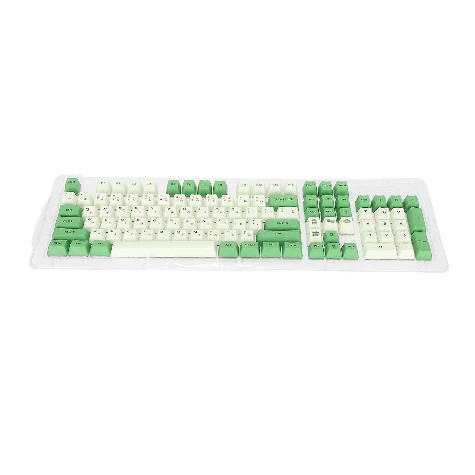 Keyboard Keycaps 108 Keys Matcha Green Theme PBT Material OEM Height Computer Accessories