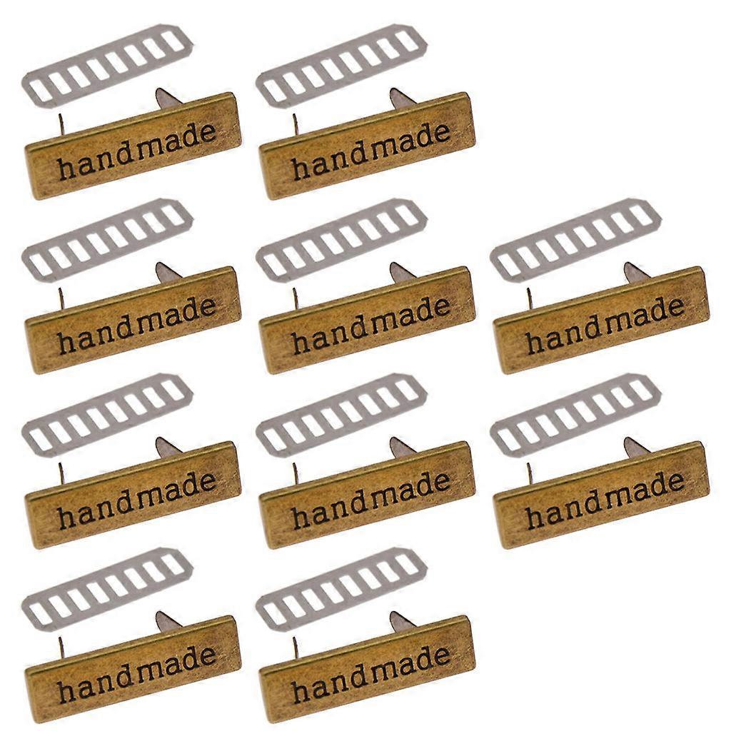 10pcs Handmade Metal Labels For Clothes Shoes Bags Tags Handcrafts Accessories - Foto 12