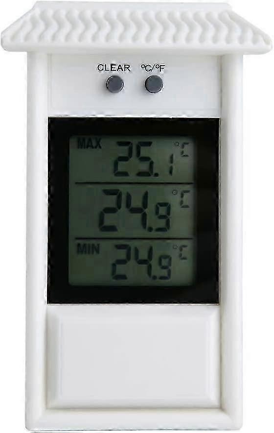 Weatherproof Digital Thermometer,Accurate Measurement,White