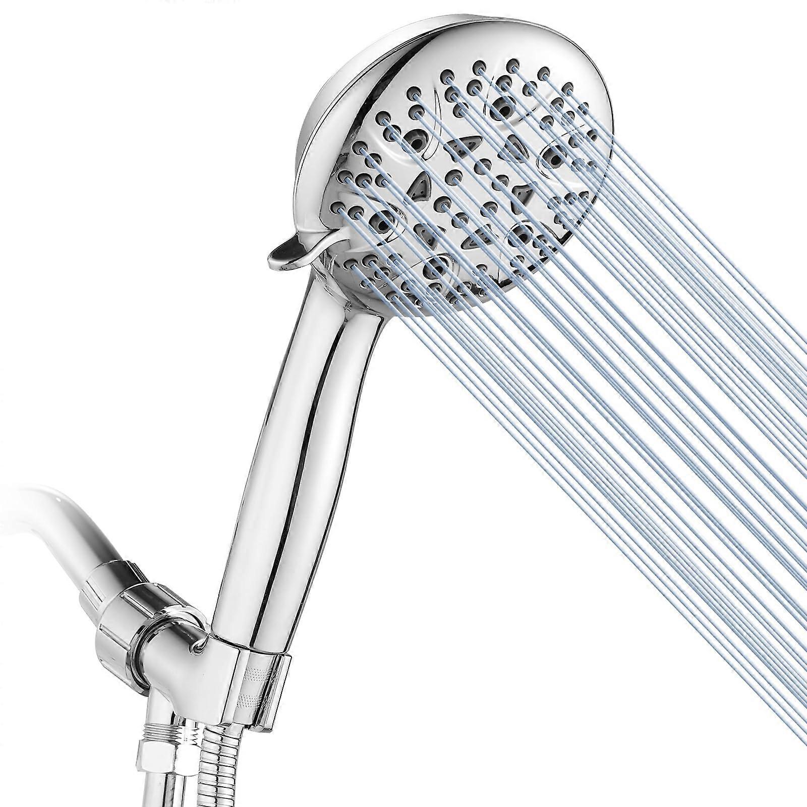 8-Mode Shower Head Set with Brass Swivel Ball and Extra Long Hose