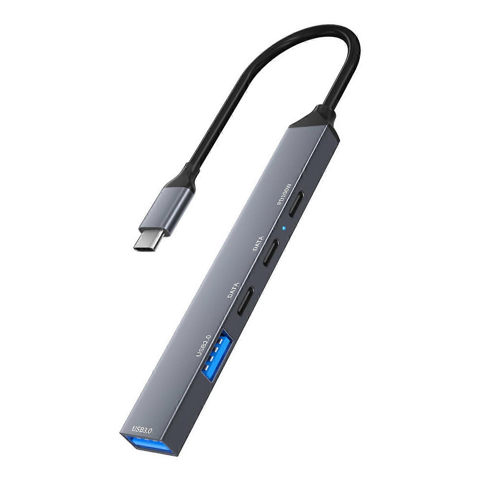 Type-C 5-in1 Hub with USB 3.0 Ports Fast Data Transfer Easy Device Connection Docking Station Hub Phone Supply