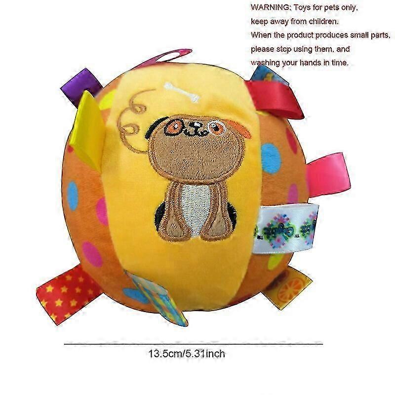 Plush Pet Dog Toys Interactive Pet Ball Toys with Bells Dog Chewing Ball Cleaning Tooth Dog Chew Toy For Dogs Pet Supplies Dog Supplies