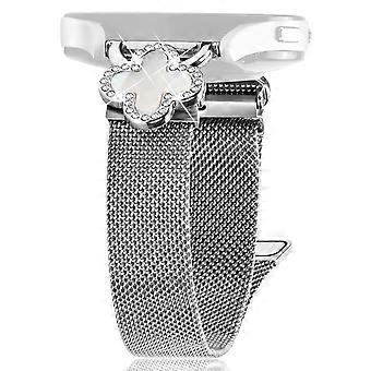 Compatible For Mibro Air Milanese Mesh Band Magnetic Watch Strap with Clover Connector, Size: S