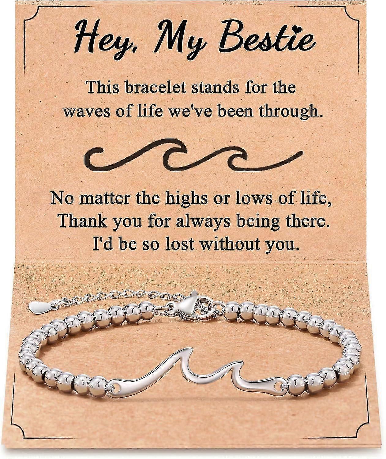 מתנה לחברים, גלי החיים שעברנו יחד, רעיון למתנות ידידות אישה, צמיד גלים לחברה הכי טובה אחות נשמה בסטי חג המולד Va