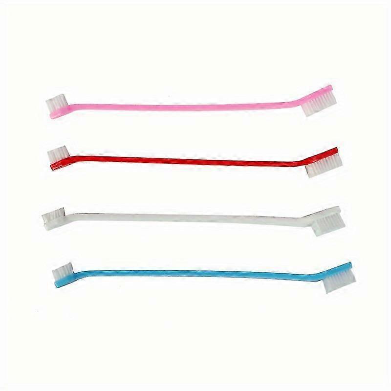 4pcs Double-Headed Dog Toothbrush: Keep Your Pet's Teeth Clean & Healthy!