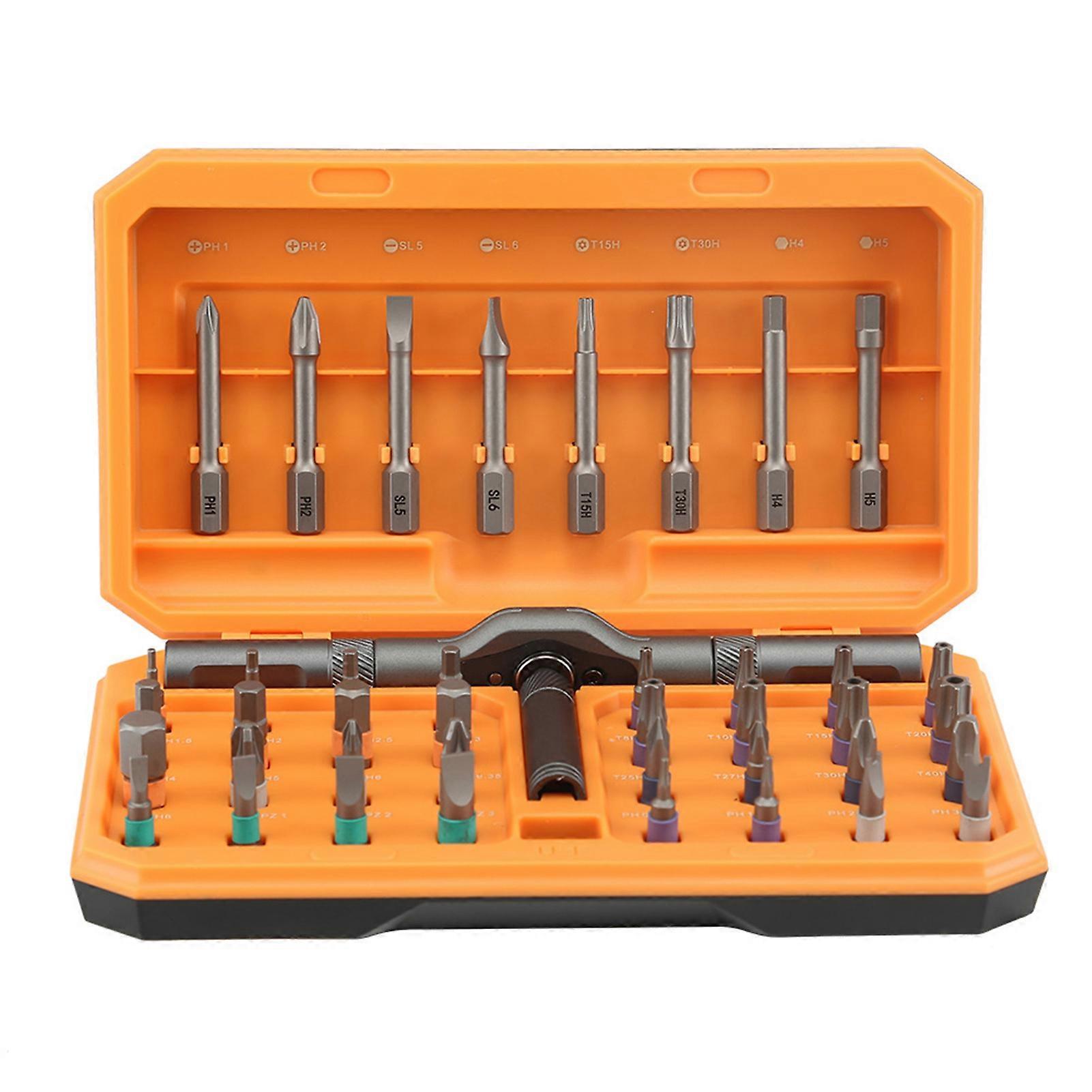 42 in 1 Magnetic Screwdriver Kit Industrial Grade Mini Repair Tool Kit with Storage Box for Furniture Computer