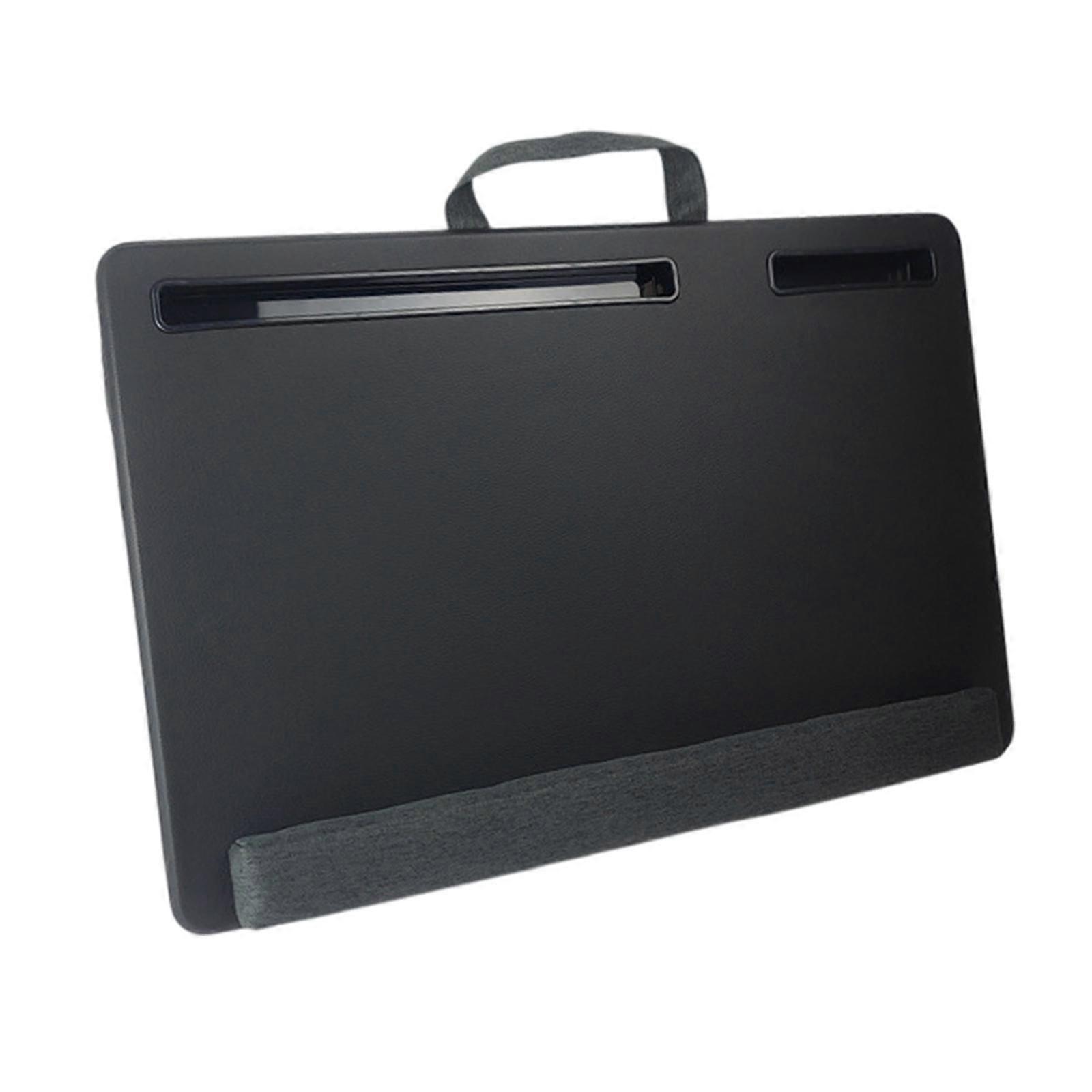Lap Desk PU Bureau d’ordinateur portable confortable pour lit Bureau d’ordinateur portable pour canapés Lit Voyage gris clair