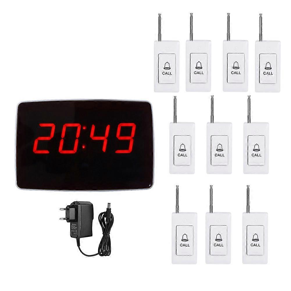 Restaurant Wireless Call Paging System EU Plug 100-240V (Receiver)