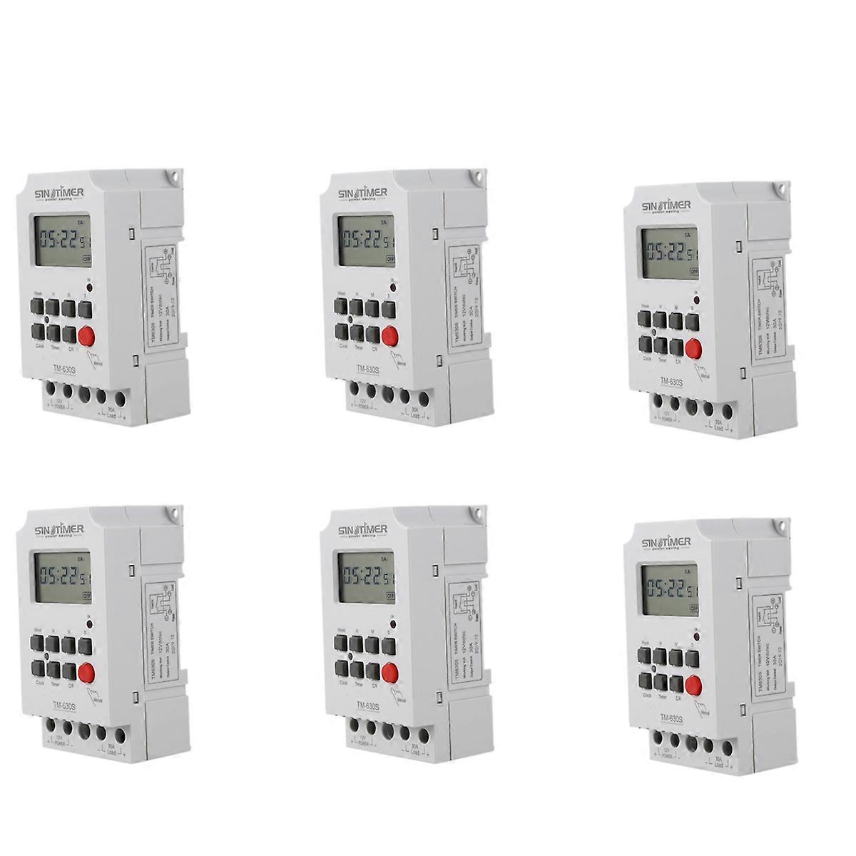 6X Tm630S-4 12V Seconds Control Timer Switch Large Screen Digital Display Hot Pin Voltage Output