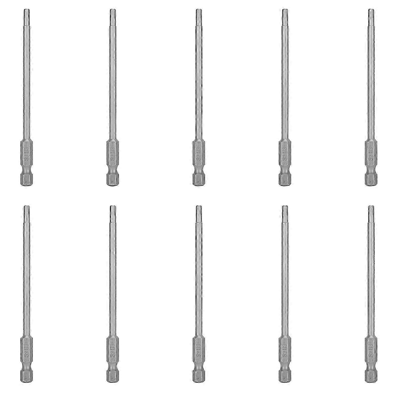 10Pcs κομμάτι κατσαβιδιών ηλεκτρικό 3mm δεκαεξαδικό ισχυρό μαγνητικό σκληρυμένο εργαλείο χειρός υλικού S1/4 100mm