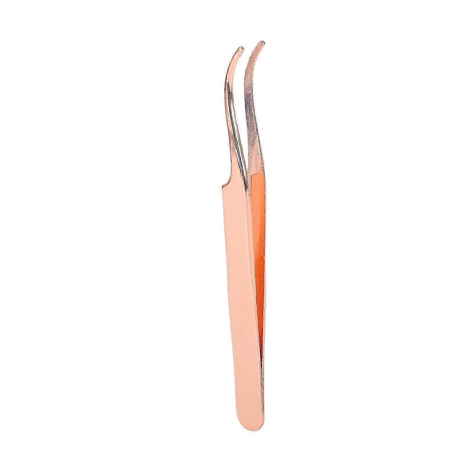 Eyelash Applicator Tool DIY Rose Gold Curved Lash Tweezer for Easy Lashes Application and Removal