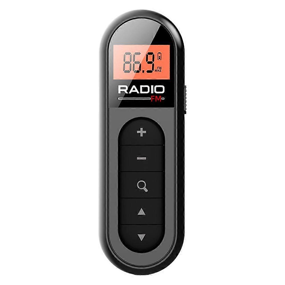 Pocket FM Radio Portable 76-108MHZ Radio Receiver w/ Backlight LCD Display N8