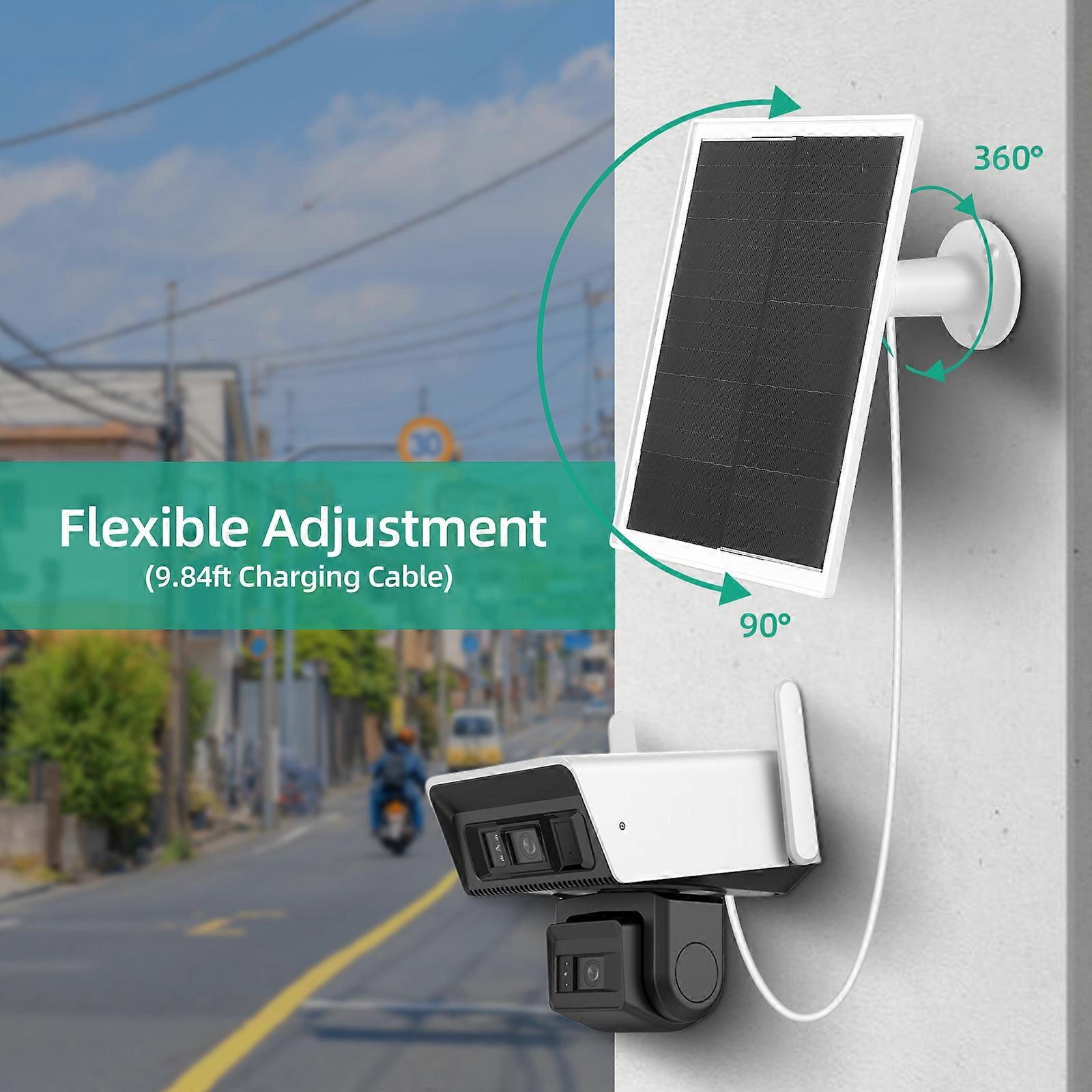 10W Solar Panel for Security Camera 5V Type-C Port Camera Solar Panel Charger with IP65 Waterproof / 9.84ft Cable / 360 Degrees Adjustable Bracket