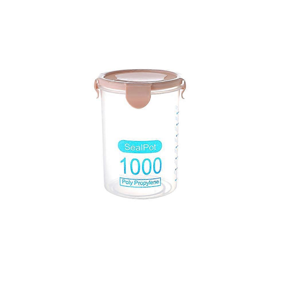 Kitchen Transparent Food Storage Container Airtight Seal Lid Pink 1000ml Leakproof Design Durable Polypropylene Ideal for Freshness Preservatio