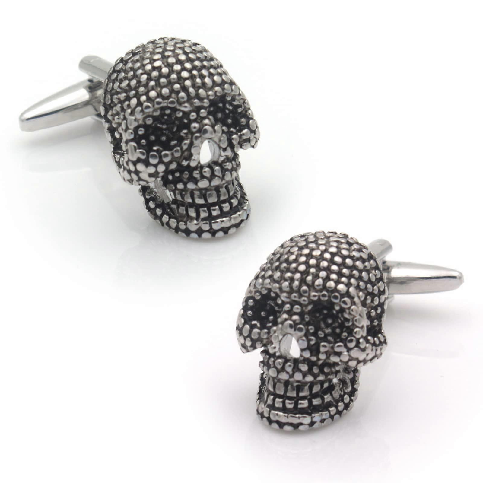 Gothic Silver Skeleton Skull Cufflinks for Men, Unique Gift for Him, Stylish Formal Accessories, High-Quality Material