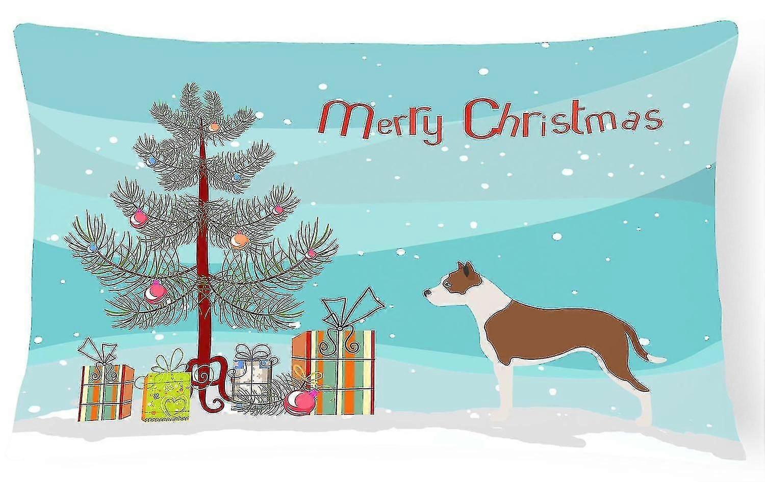 pit Bull Terrier Christmas Canvas Fabric Decorative Pillow