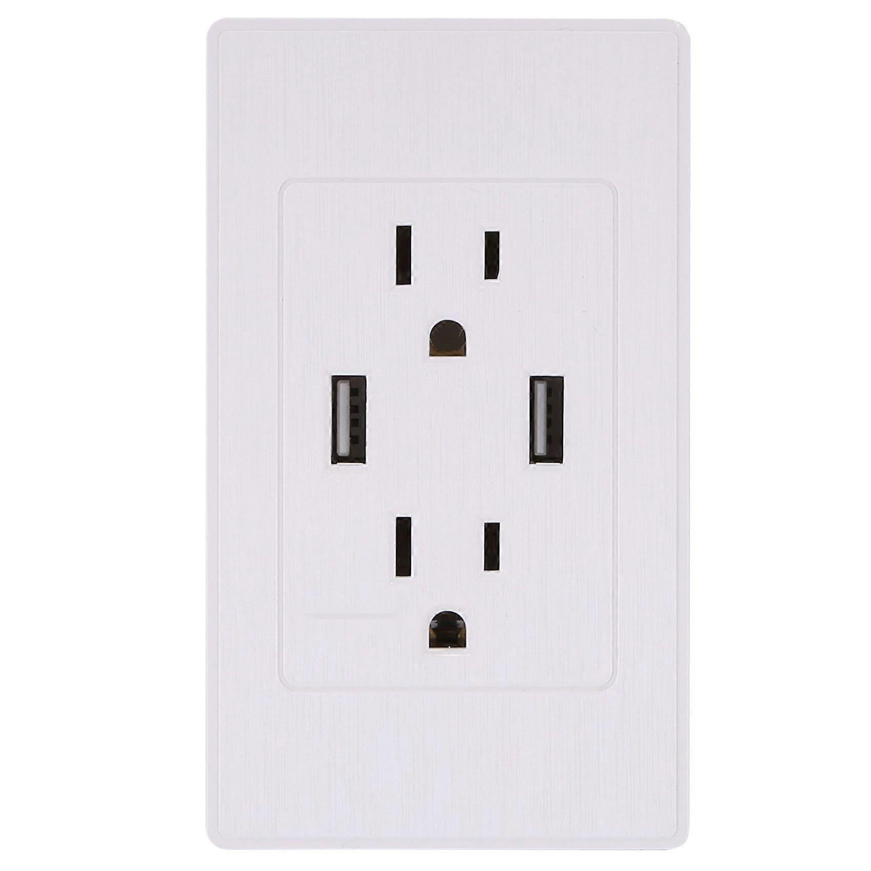 15A Ul American Dual Usb Wall Socket Power Outlet Us 2.4A Usb Socket Panel Us Plug