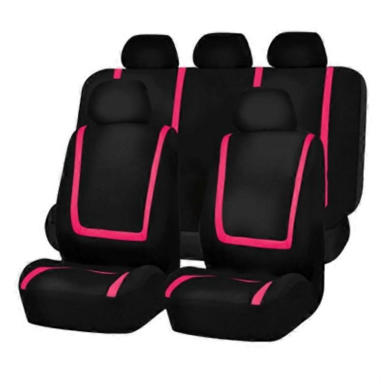 universell bilsetetrekk polyester stoff bilsetetrekk bilsetetrekk bilsetebeskytter interiørtilbehør 9 stk sett rosa