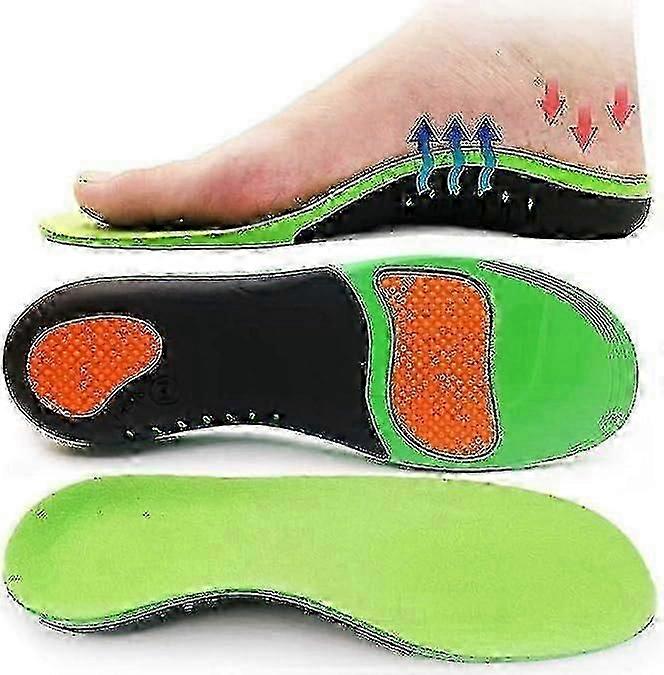 Plantar Fasciitis Insoles - Full Length Orthotic Inserts for Heel Pain Relief and Arch Support_green