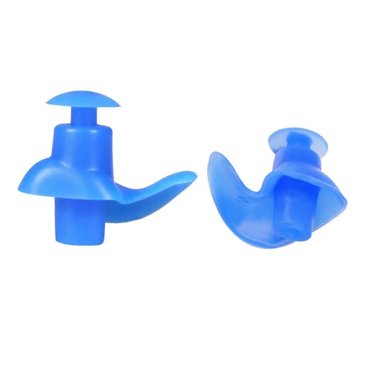 15 Pair Silicone Swimming Ear Plugs Earplug Cord Silicone for Swimmers and Surfers Blue