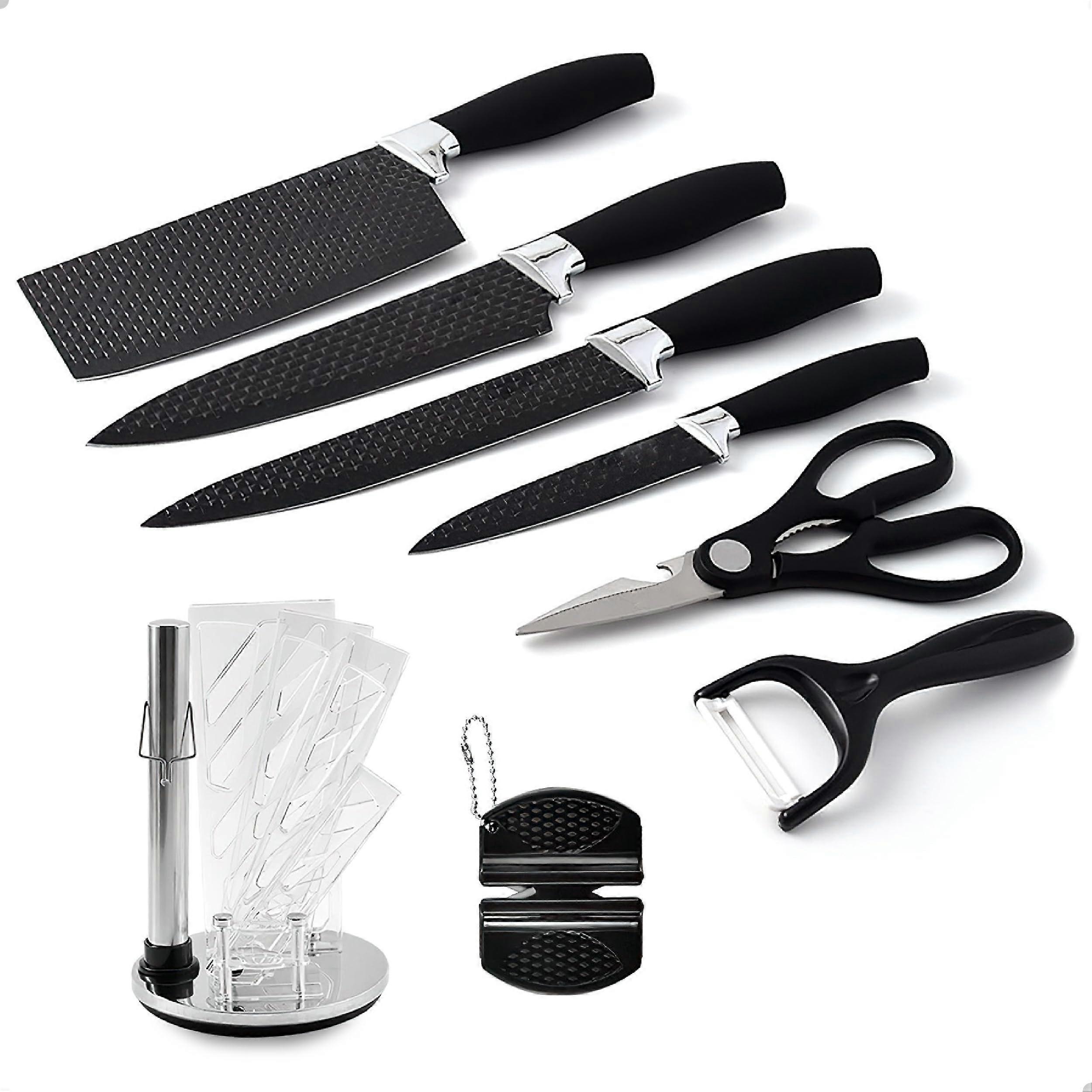 8 Piece Knife Sets For Kitchen With Block, Cutting Knife Set, Knife Block Set