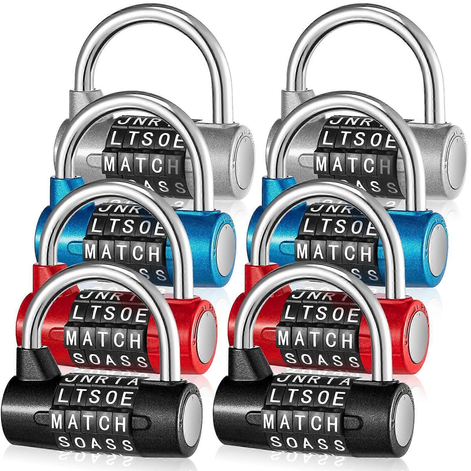 8 Pcs 5 Letter Combination Lock Metal 5 Digit Lock Word Gym Locker Keyless Resettable