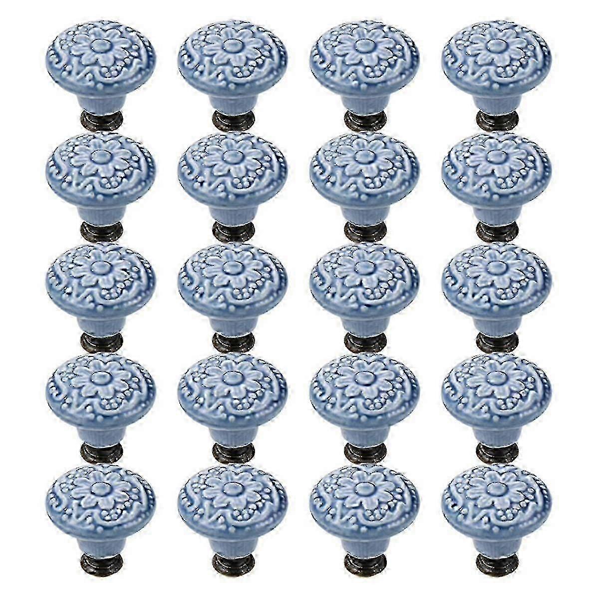 20 Pcs Drawer Pull Handles Round Cabinet Knobs Vintage Ceramic Door Knobs For Closet Cupboard Wardrobe Dresser-Good