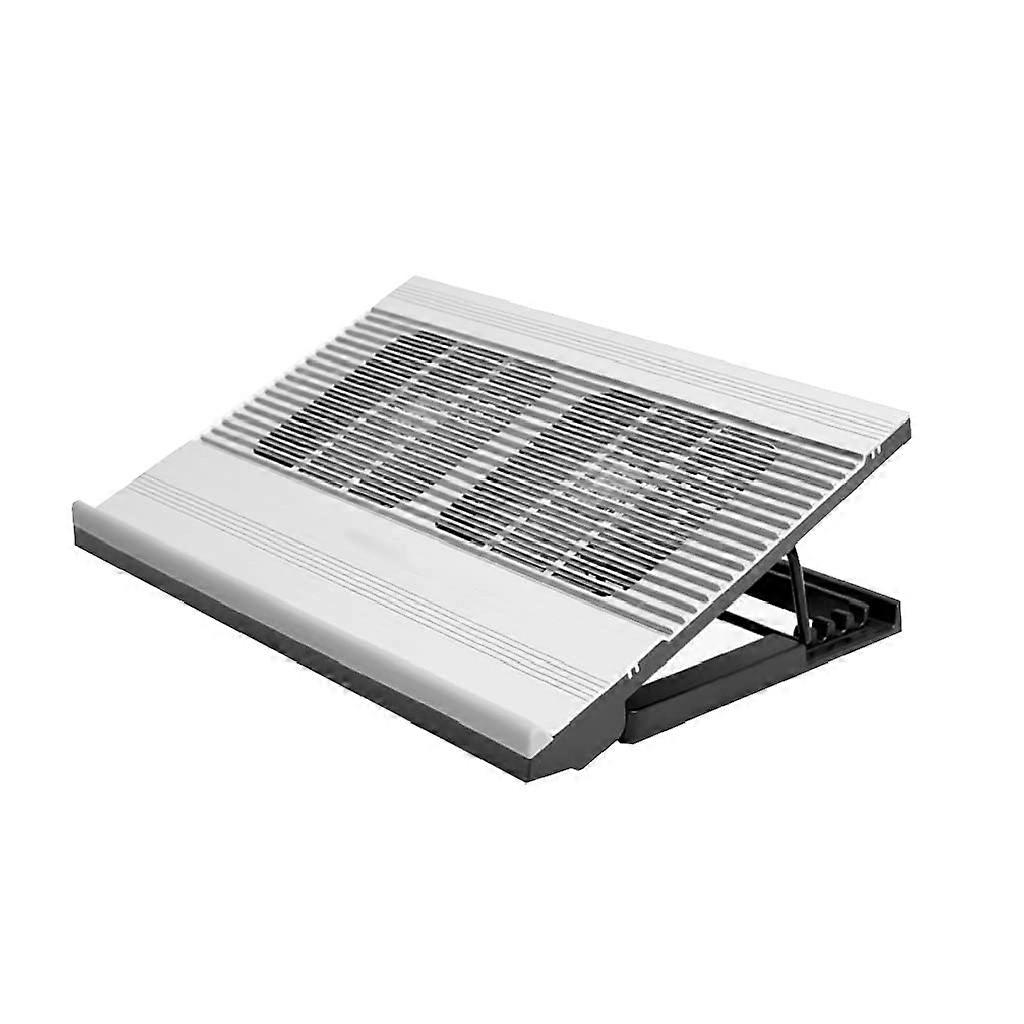 Laptop Cooling Pad Portable Silver Aluminum with Dual Fans for Laptops and Notebooks, Quiet Radiator Base Cooling Bracket