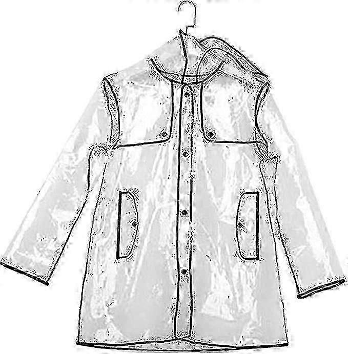 Women's Transparent Short Hooded Raincoat Reusable