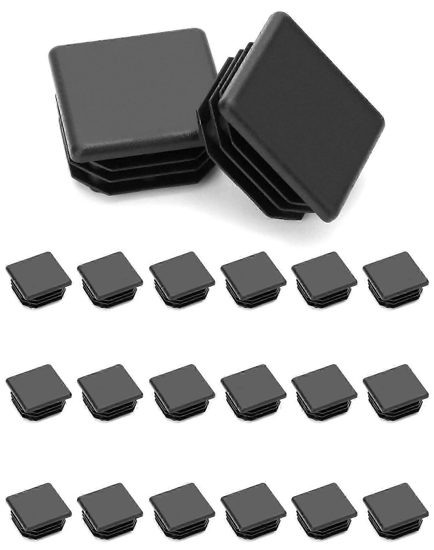20 PCS 30 x 30 mm slat caps for square tube, square black plastic cap end for pipe tube, end caps