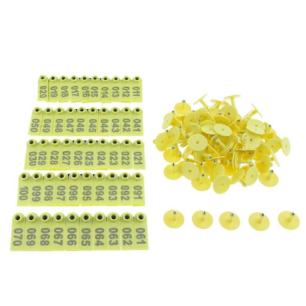 Numéro de bétail en plastique jaune
