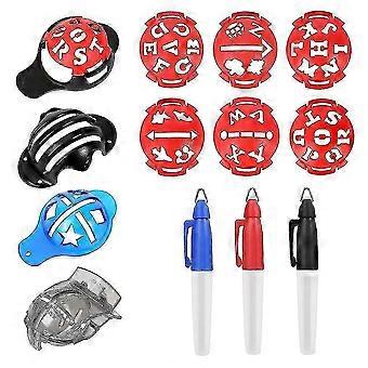 Golf Ball Marker,color Line Markers Pens, Triple Track Plastic Golf Ball Marking Alignment Tool Kit,red