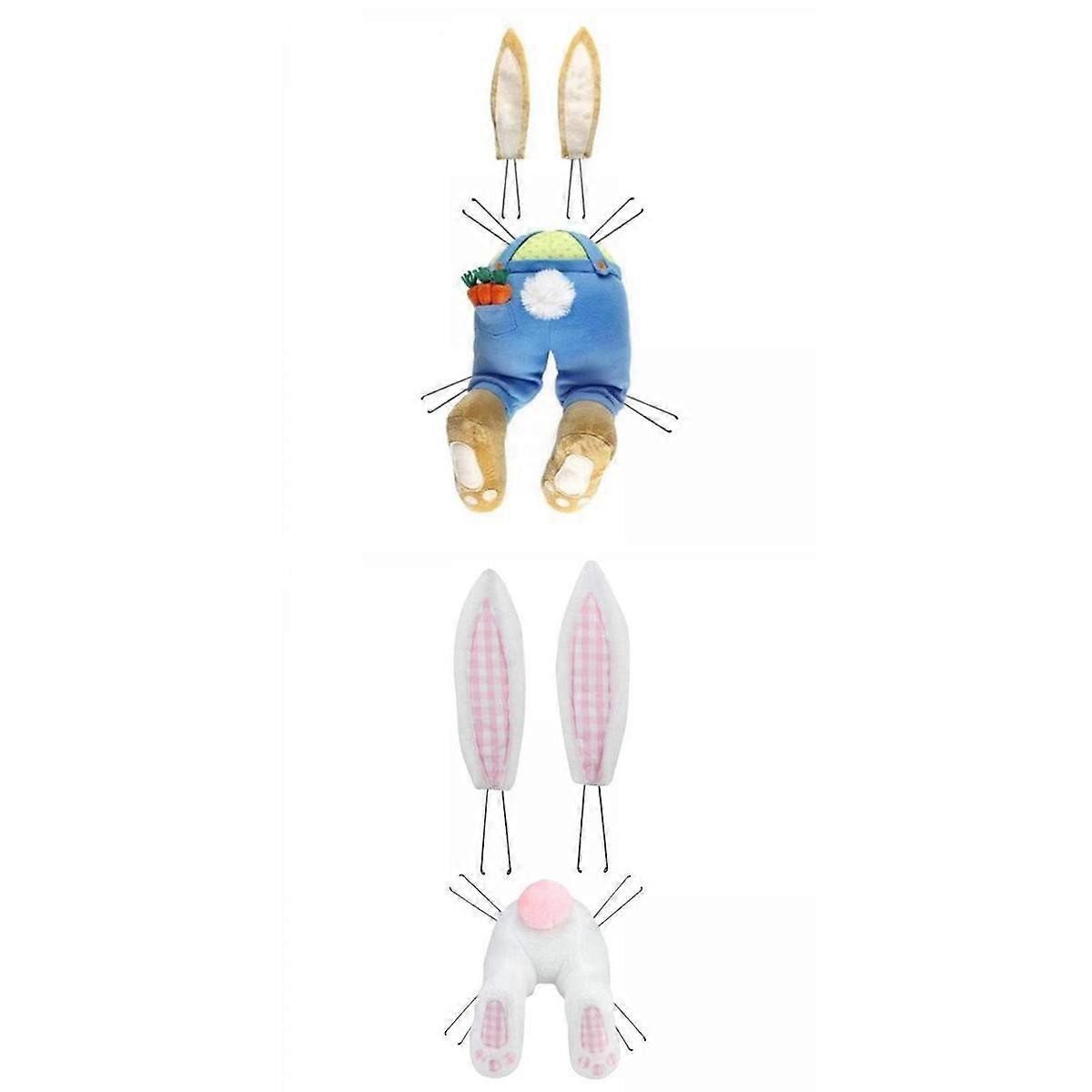 2 Pack Easter Bunny and Ears Wreath Kit Hanging Holiday