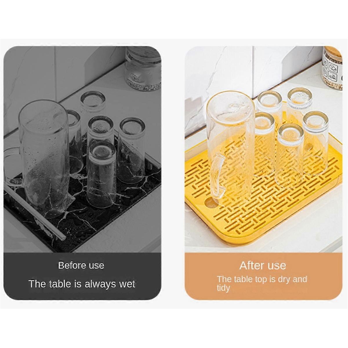 Double Layer Drain Tray,Tea Tray Fruit Tray,Green & Transparent