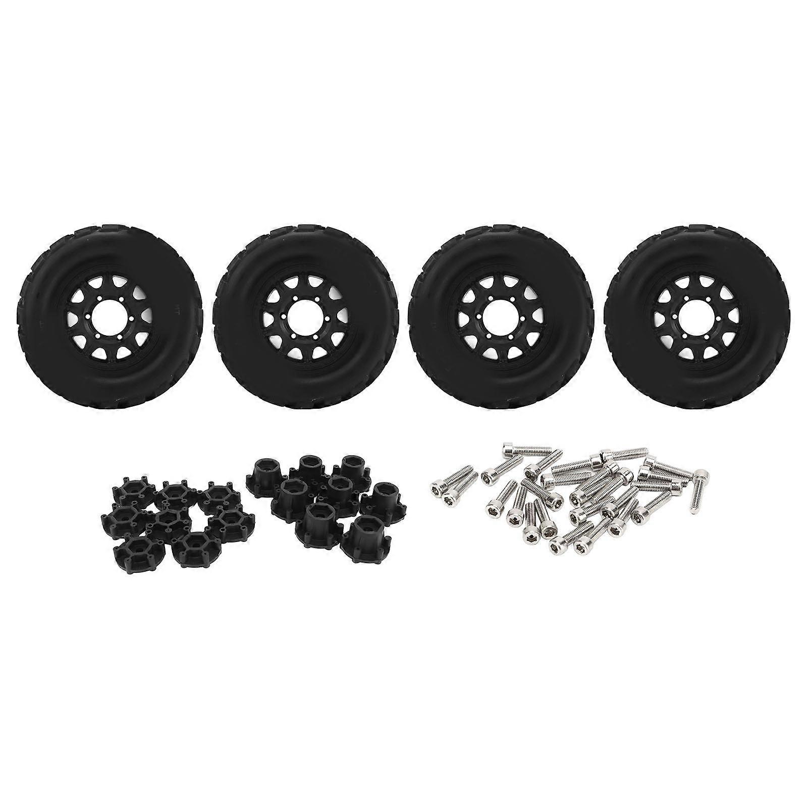 4 Pcs 1/10 RC Snow Tires Set with Wheels Strong Grip Anti Slip Rough Roads Harsh Environments Tyre Replacement for Traxxas