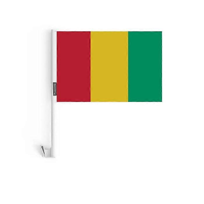 Guinea Car Flag – 14 x 21 cm – Polyester Fabric – Window Mount – 20 pieces