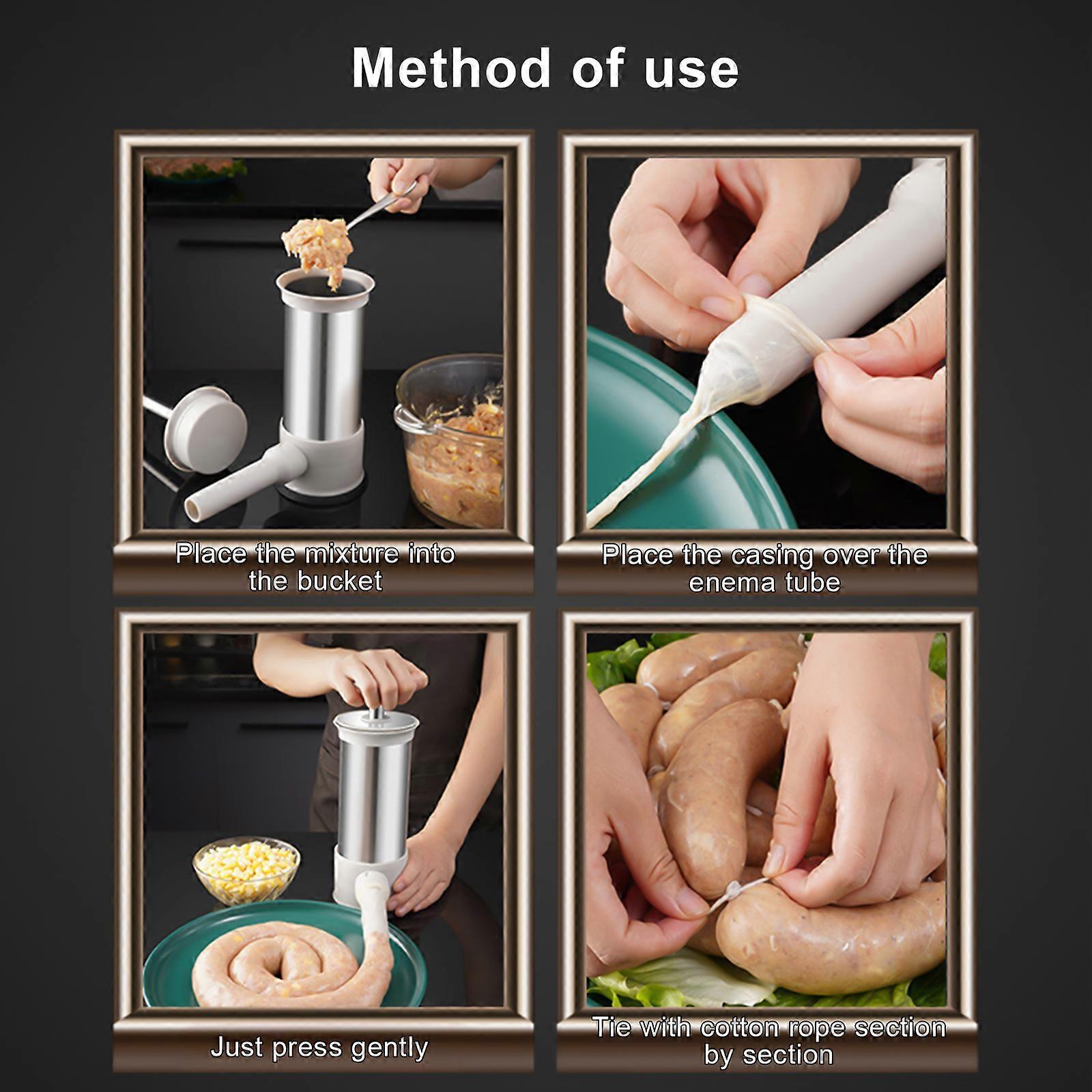 Relleno de carne Herramienta de cocina enema y juego de preparación de salchichas Embutir para personas de cocina casera y profesionales