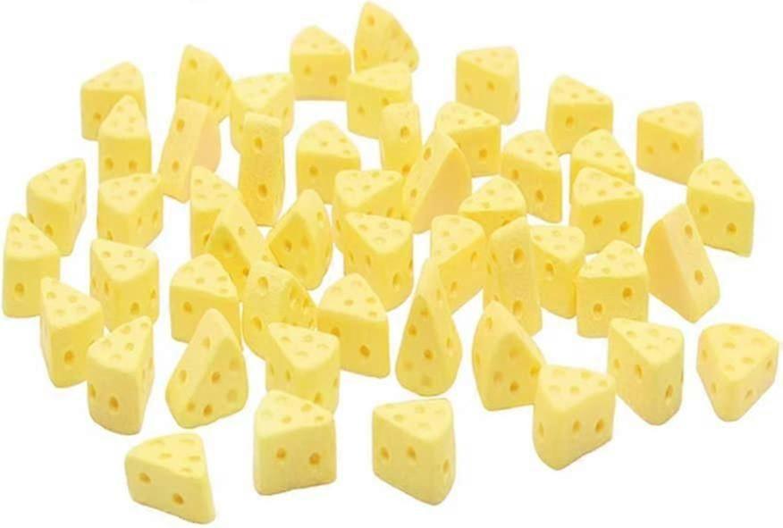 50 قطعة مطبخ مصغر الغذاء الجبن محاكاة مثلث تشيز كيك التماثيل الغذائية لتزيين المطبخ المنزلي الصغير