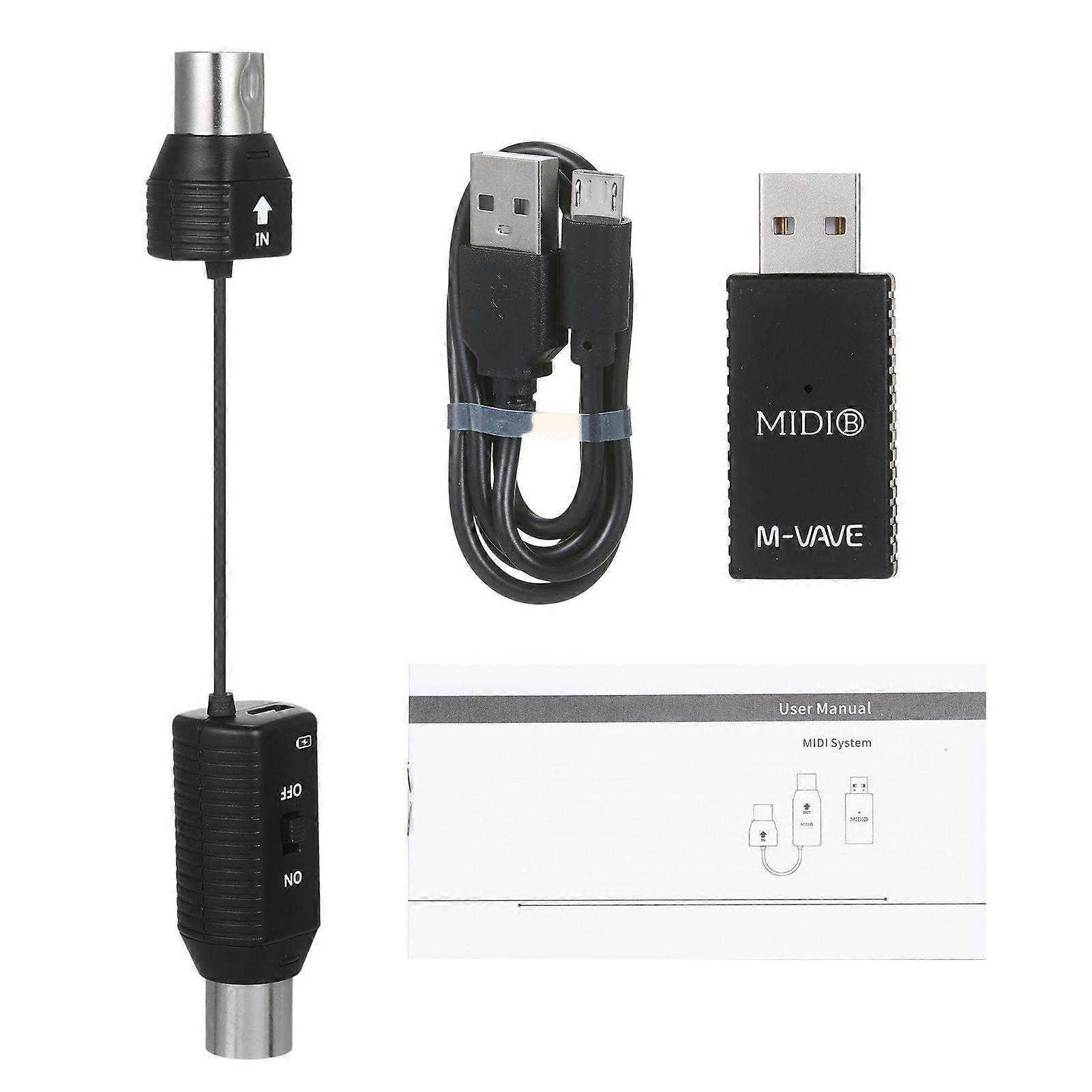 M-VAVE MS1 Mini Wireless Transmission System MIDI System MIDI Wireless Adapter Plug and Play Support for Devices with MIDI Interface