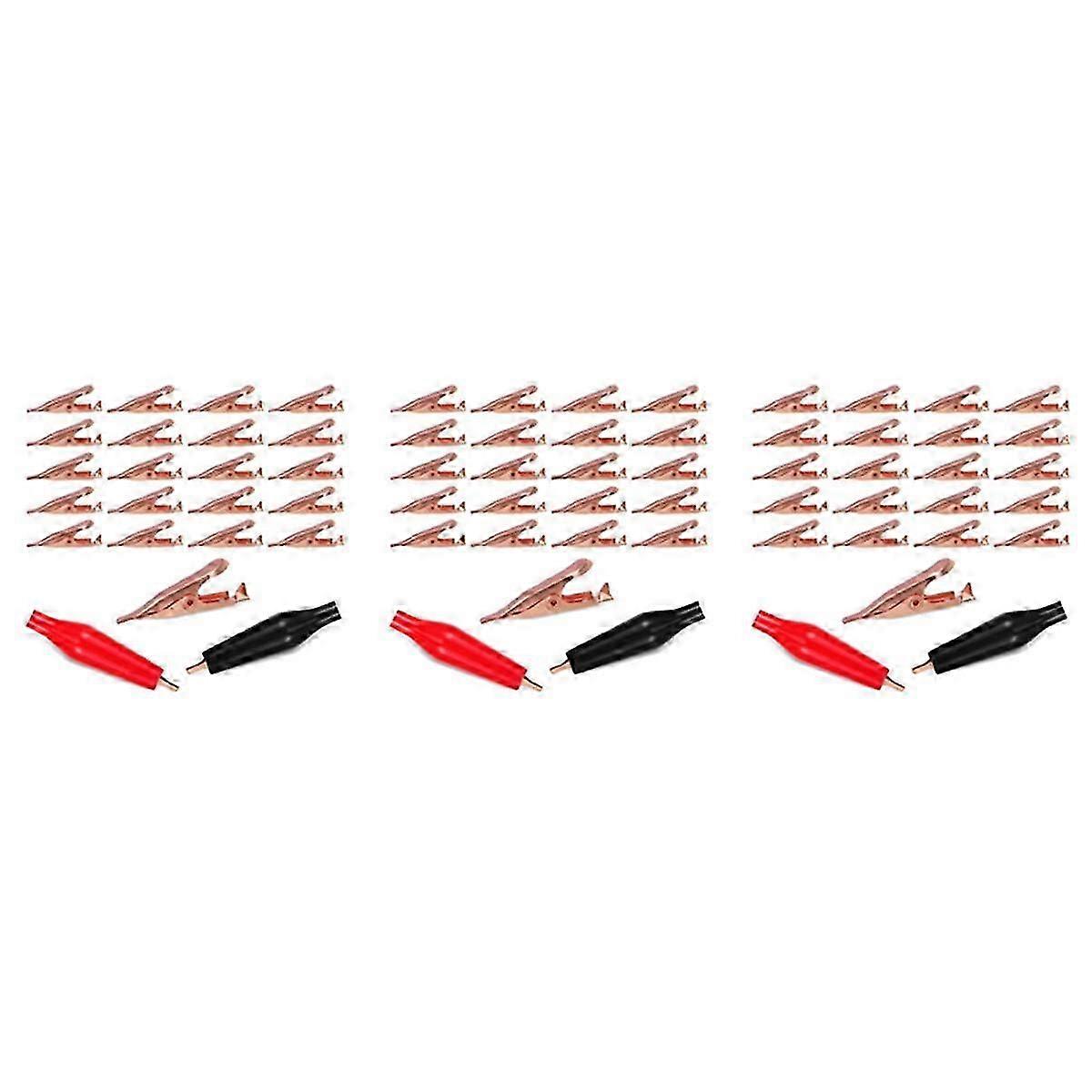 60pcs Mini Toothless Alligator Test Clips, Solid Copper 5A Insulated Electrical Clips for Circuit Testing