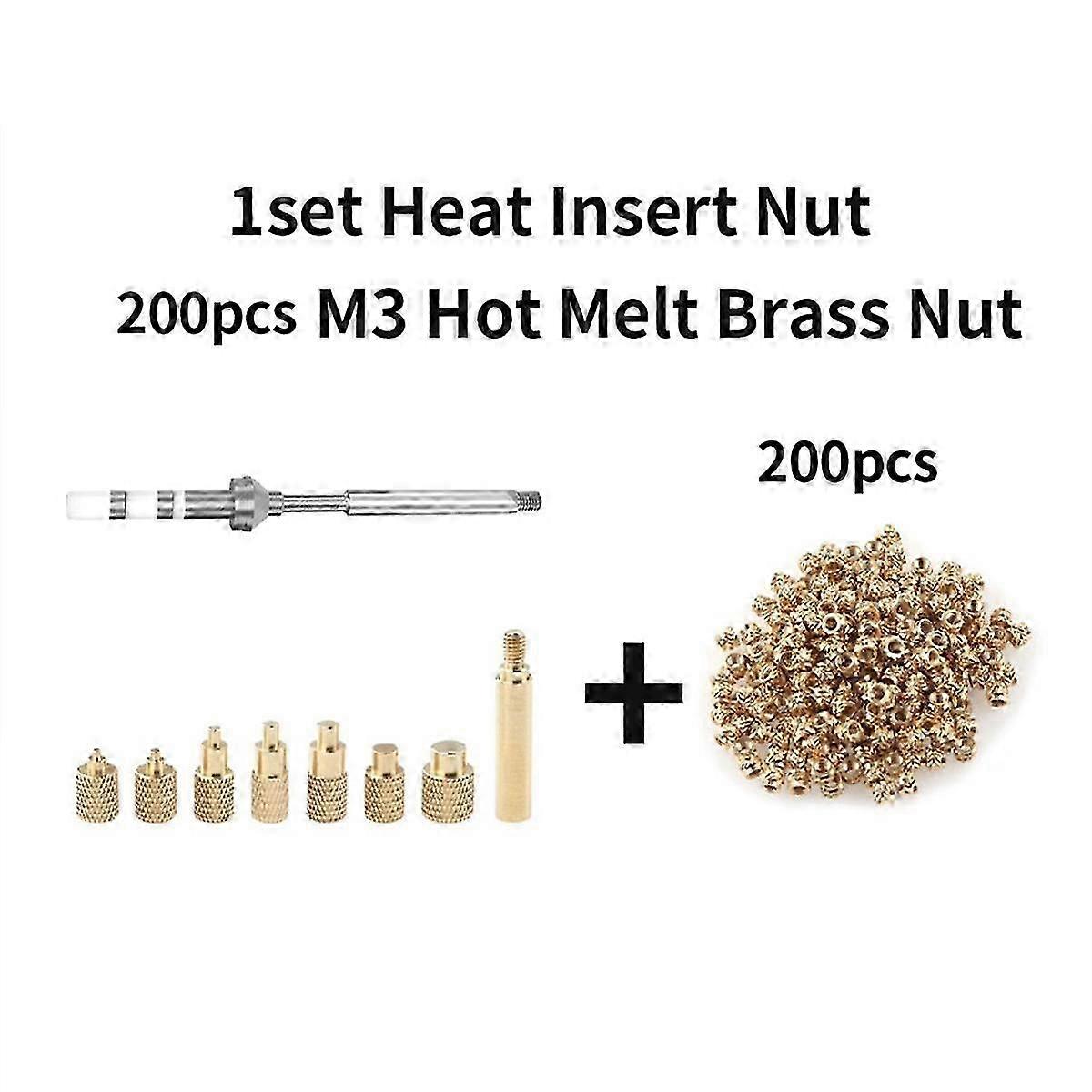 Brass Heat Insert Nut Tip for Soldering Iron M2-M8 Internal Thread Hot Melt