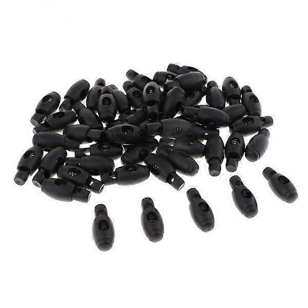 2x50pcs Toggle Spring Clasp Stop Single Hole String Cord Locks 29x12mm