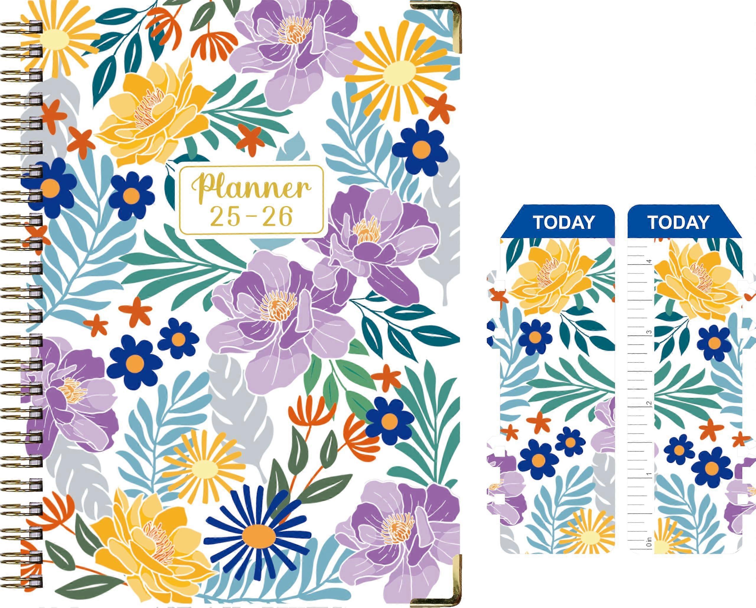 Daily Planner 2006, Weekly Monthly Planner, July June 2026, 6.2' x 8.25' (Flower B09)