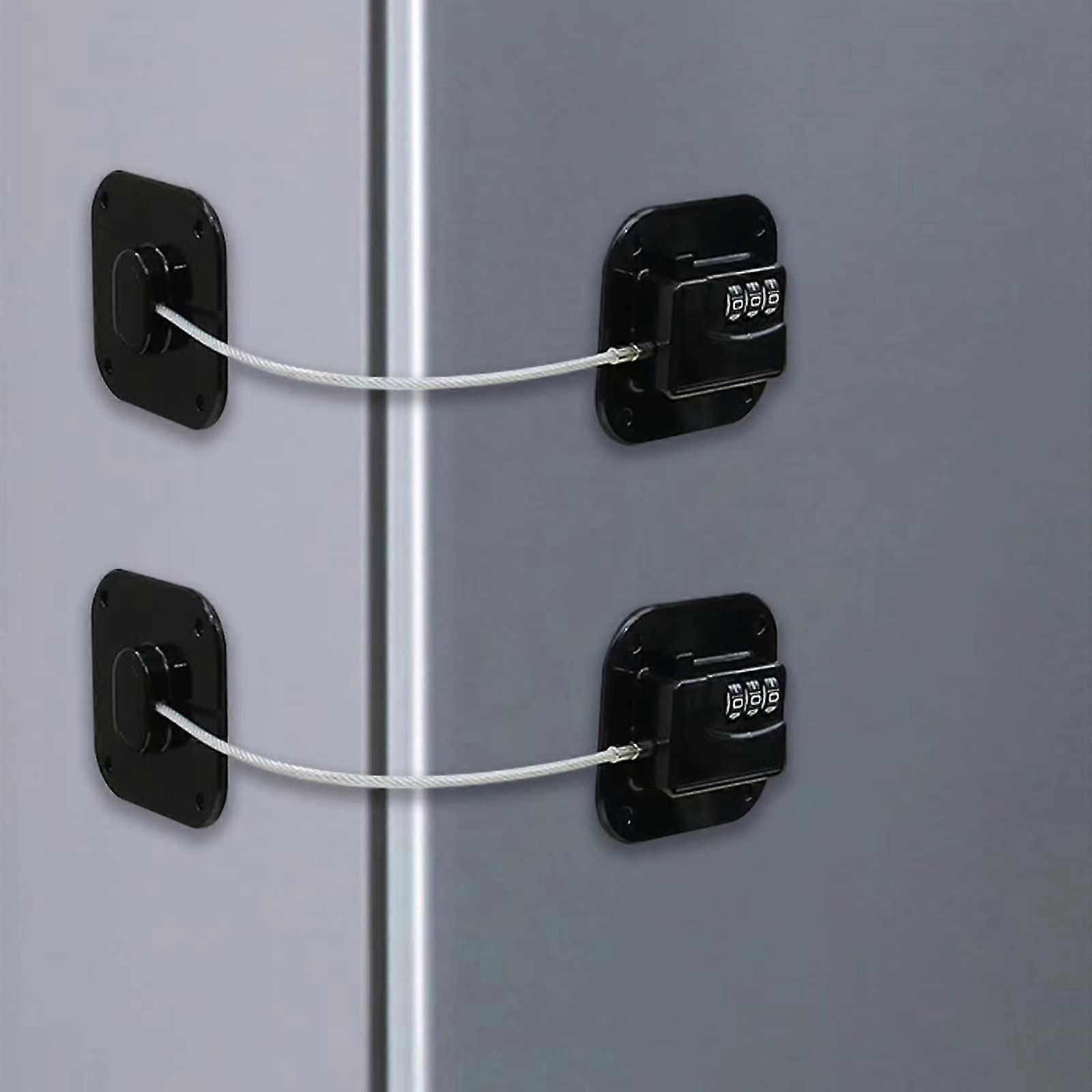 2 pz serratura frigo con codice, frigo bambino di sicurezza con adesivo, bambini serratura a combinazione per armadi armadi frigoriferi congelatori