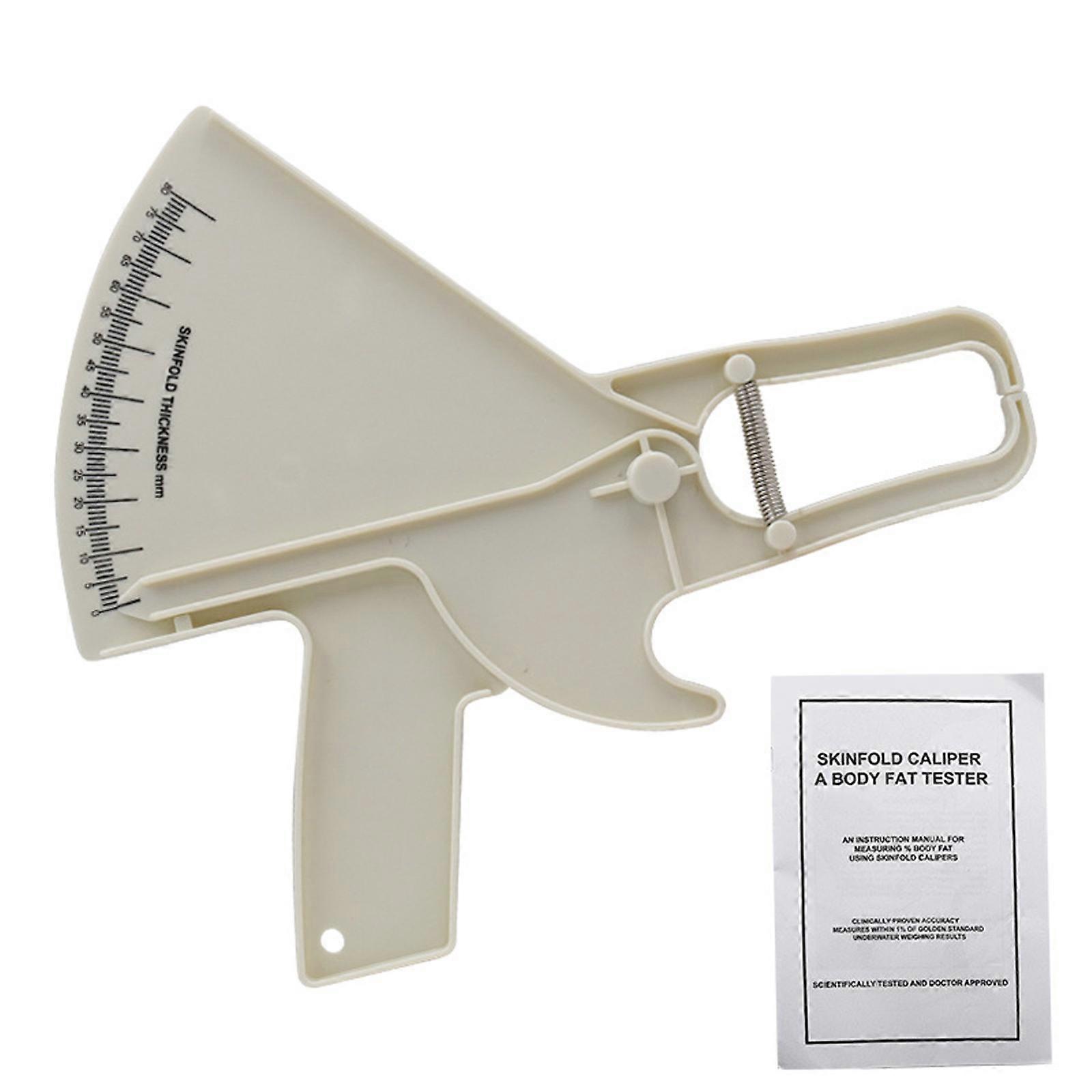 Precision Skinfold Caliper Easy Reliable Tool Applicable Monitoring Body Fat Measures up to 80mm in Skin Fold Thickness white