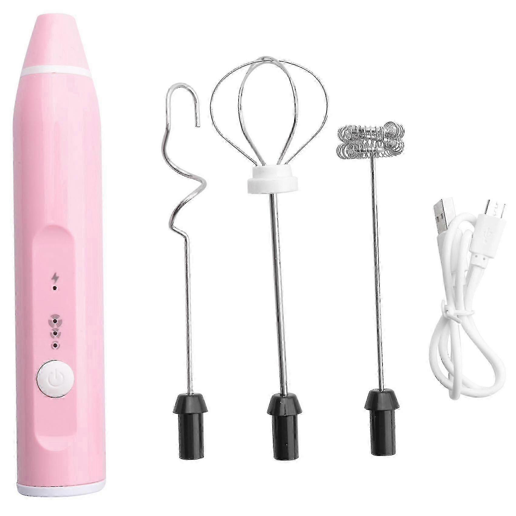 Electric Handheld Milk Frother, USB Rechargeable Whisk for Coffee and Baking, Three-Speed Adjustable