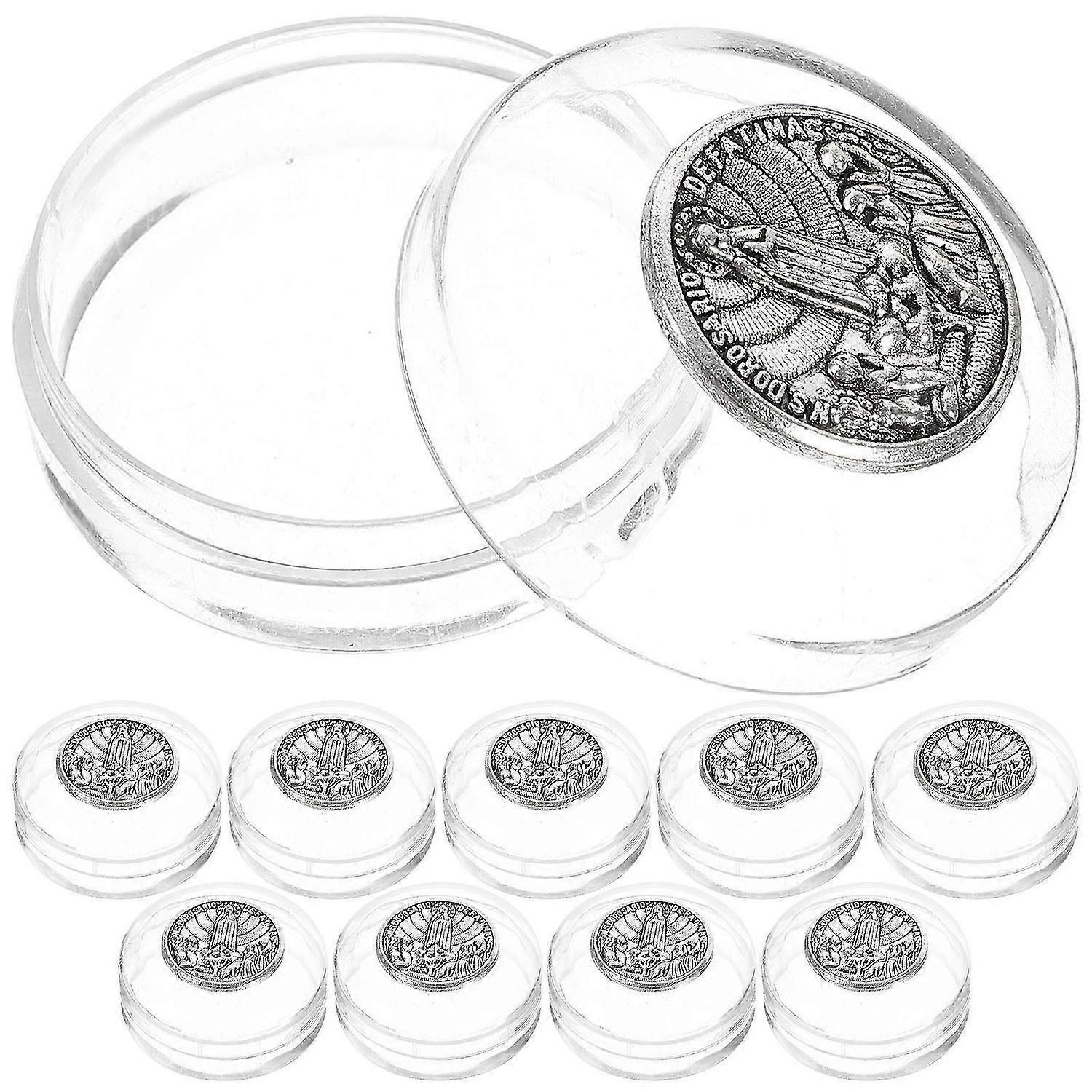 10pcs Embossment Trinket Box Christian Keepsake Box Small Case Rosary Boxes