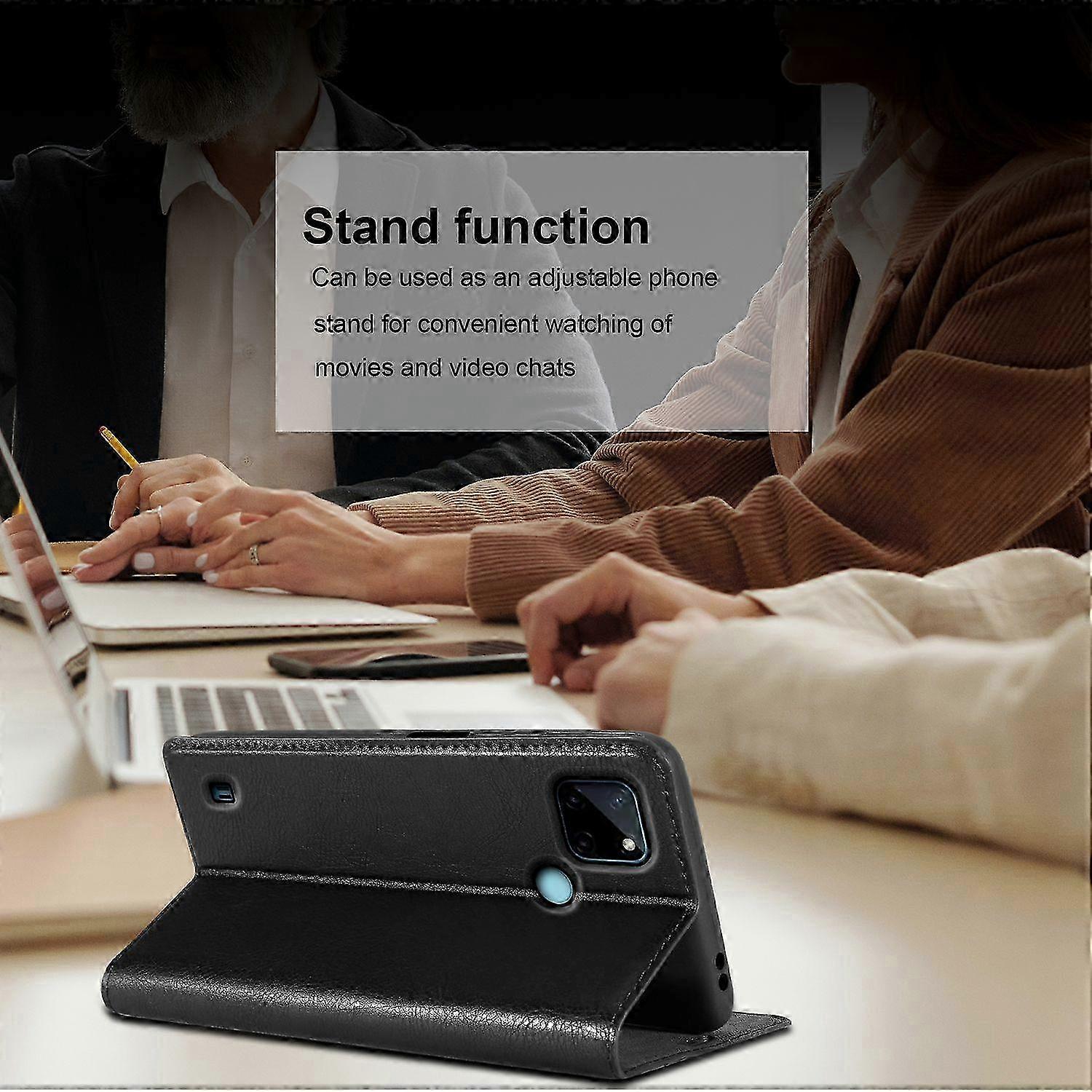 Protective Case with Stand Function and Card Slot for Realme C21Y and C25Y Smartphones